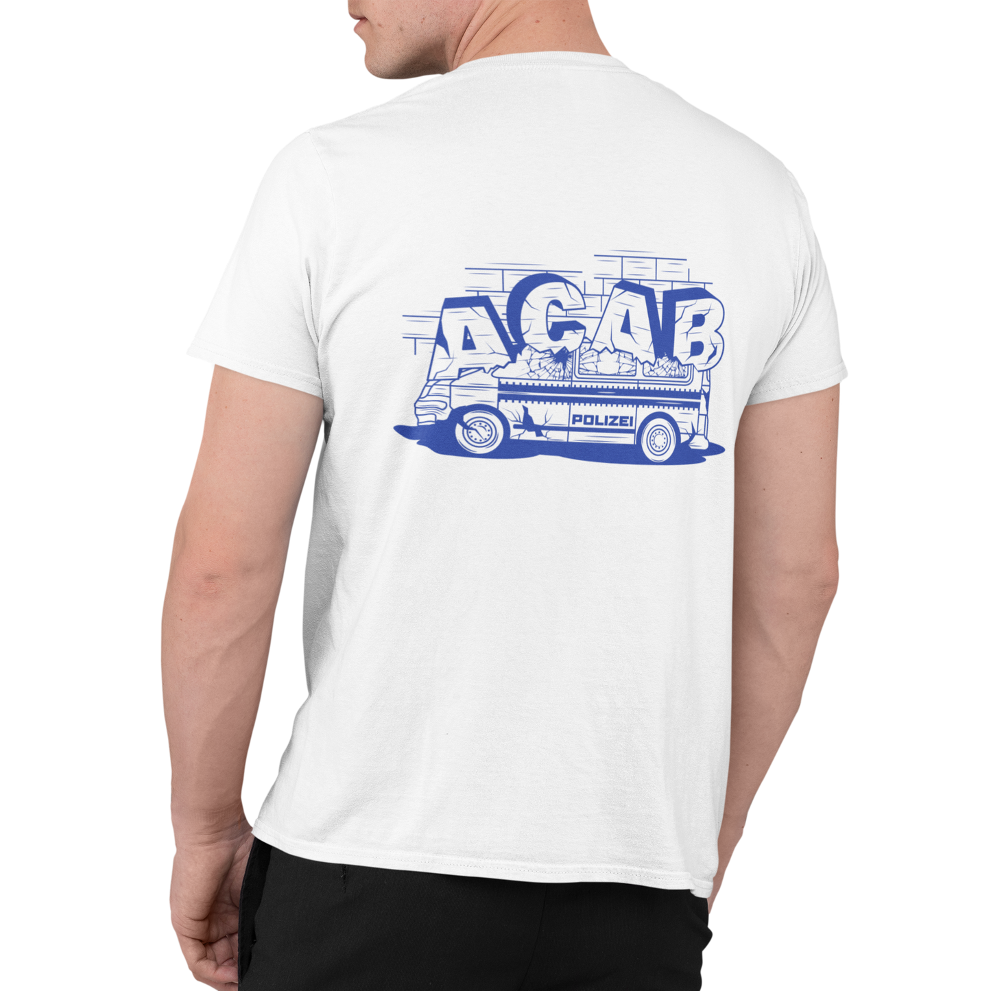 Destroyed car blue Backprint | Shirt
