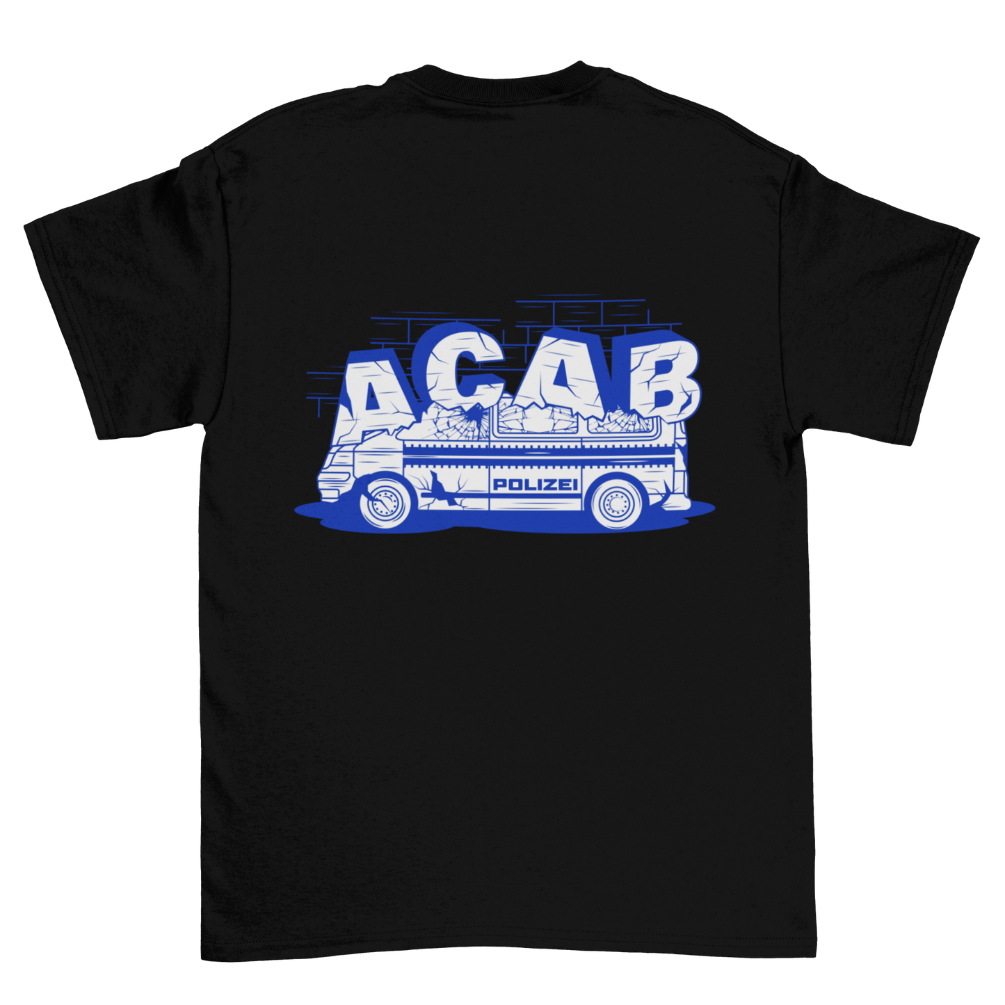 Destroyed car blue Backprint | Shirt