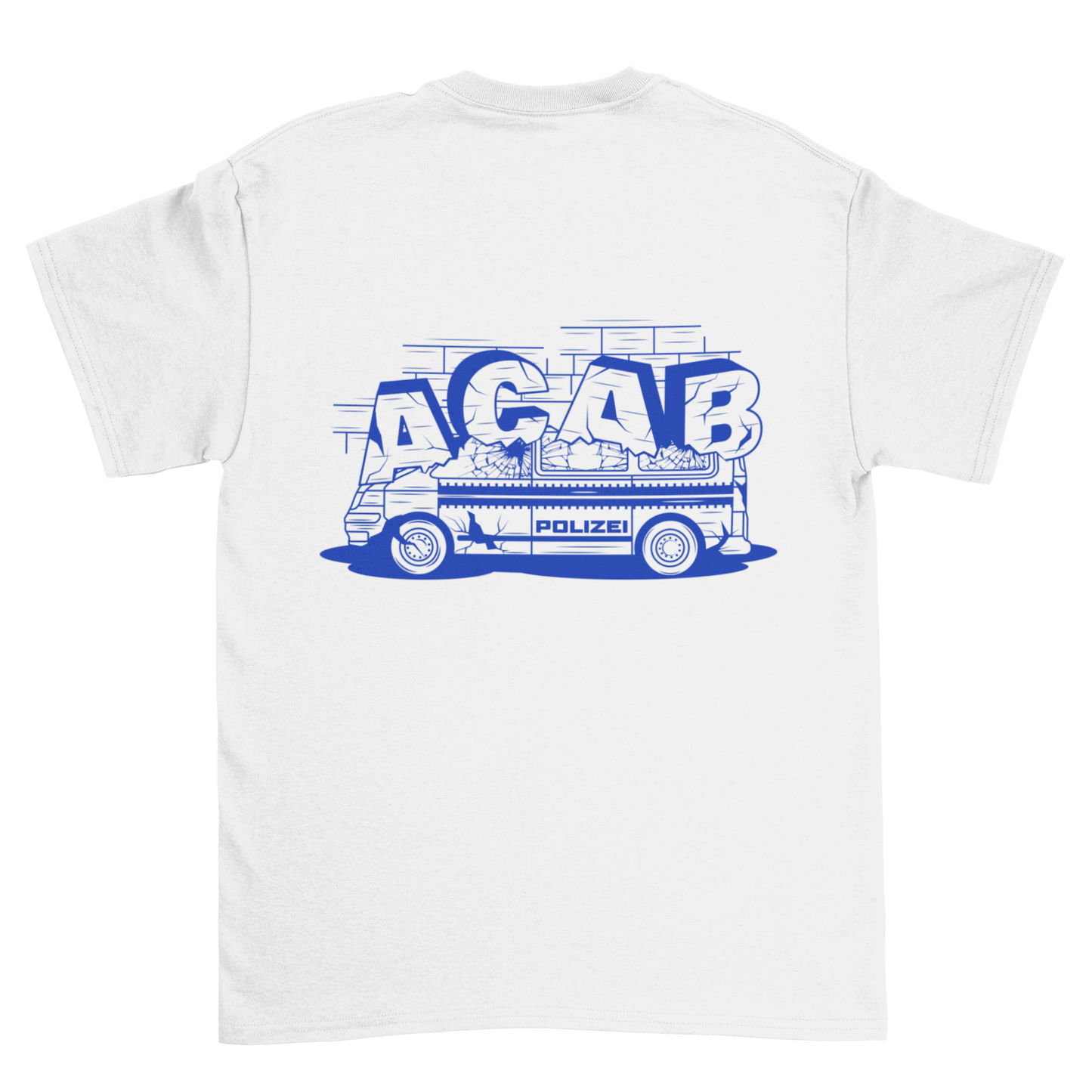 Destroyed car blue Backprint | Shirt