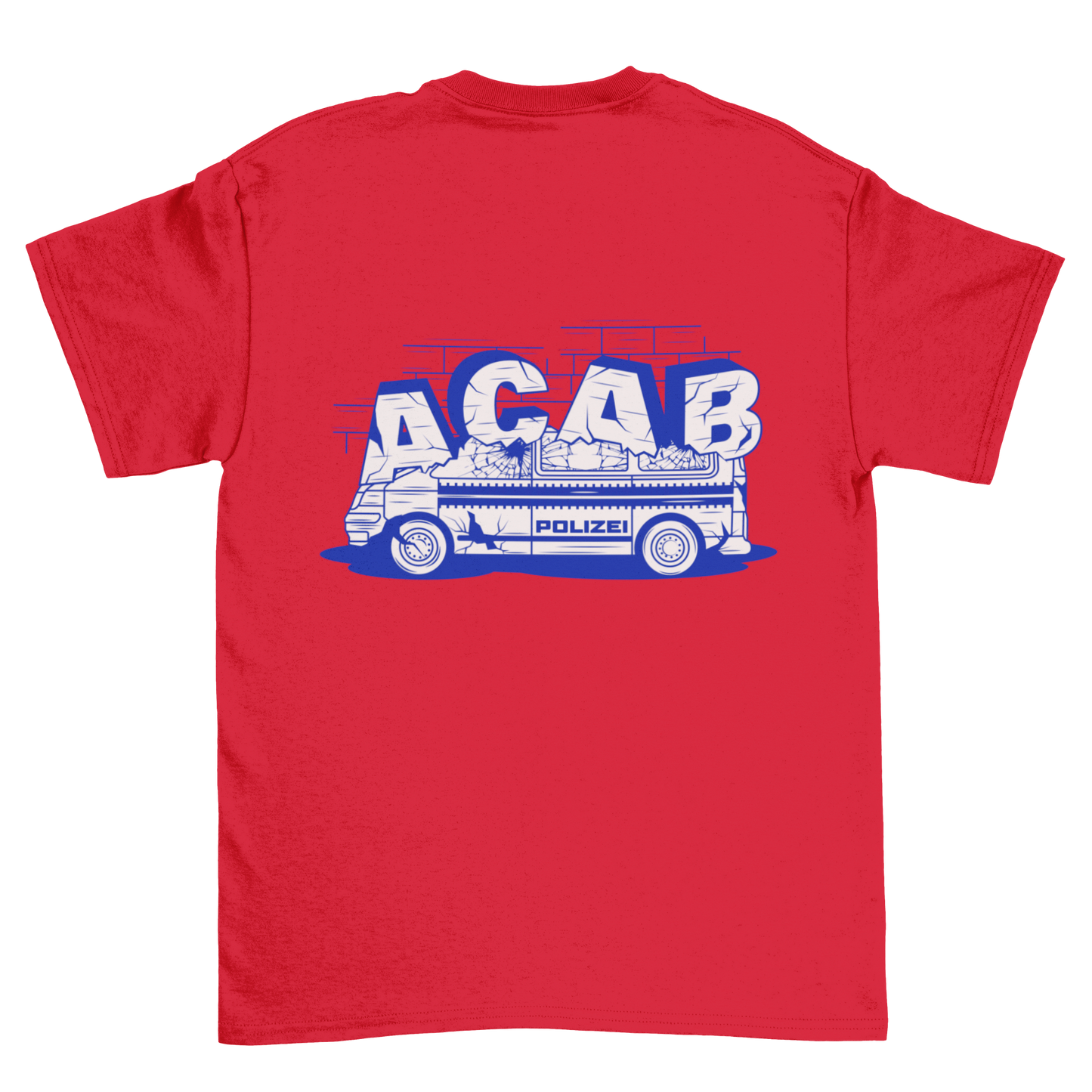 Destroyed car blue Backprint | Shirt